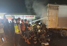 Truk Pengangkut Barang Terbakar di Adiwerna, Lalu Lintas Sempat Tersendat