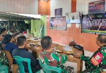 Nobar Gembira Bersama Masyarakat di Makoramil 10/Sepatan Kodim 0510/Trs