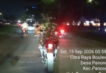 Intensifkan Keamanan Wilayah, Koramil 14/Panongan Gelar Patroli Malam Bersama Polsek